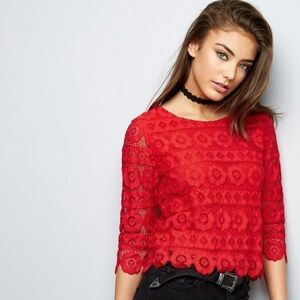Zara Woman Red Lace Top
Medium
Like New